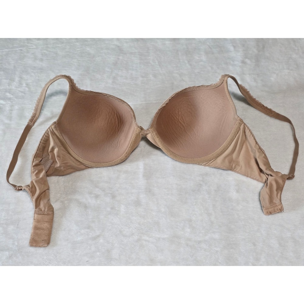Victorias Secret Body by Victoria Push-Up Bra 36D Tan Nude Underwire Lace Trim - Picture 3 of 4